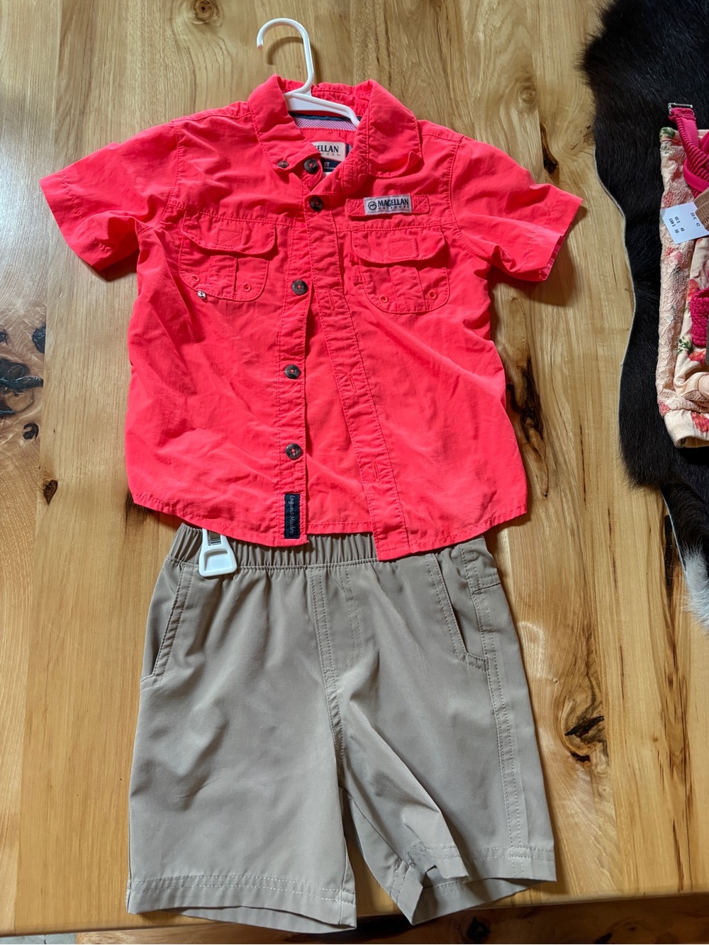 Magellan Outdoors Bright Coral Short-Sleeve Button Down Shirt